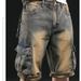 Men's Clothing Hip Hop Multi Pocket Workwear Seven Point Denim Shorts_mkmklike.com