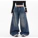 Vintage Distressed Wide-Leg Jeans For Women – Retro Blue High-Waisted Ripped Denim Pants (XS-4XL)_mkmklike.com