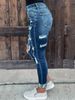 Distressed Skinny Jeans For Women – High-Stretch Denim With Ripped Details (S-4XL, Dark Blue, Punk & Streetwear Style)_mkmklike.com