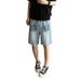 Men's Vintage Washed Distressed Denim Shorts Casual Loose Fit Five-Point Shorts Classic Five-Point Length_mkmklike.com