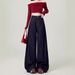 Women's Clothing Vintage Wide Leg Jeans For Women - High Waist Relaxed Fit Stretchy Denim Pants With Flared Hem_mkmklike.com