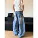 Summer American Graffiti Wide Leg Jeans High Waisted Slimming Loose Straight Leg Pants Unique Style New Design for Men_mkmklike.com