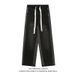Black Retro Denim Jeans, Trendy High Street Style, Wide Leg, American Style Straight Leg Trousers For Men._mkmklike.com