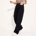 Women's High-Waisted Straight Leg Jeans Loose Fitting Floor-Length Slimming Black Wide Leg Retro Style New Arrival_mkmklike.com