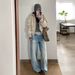 Women's Retro Washed Wide Leg Jeans Loose Fit Slimming Slightly Flared Floor Length Trousers New Autumn/Winter Style_mkmklike.com