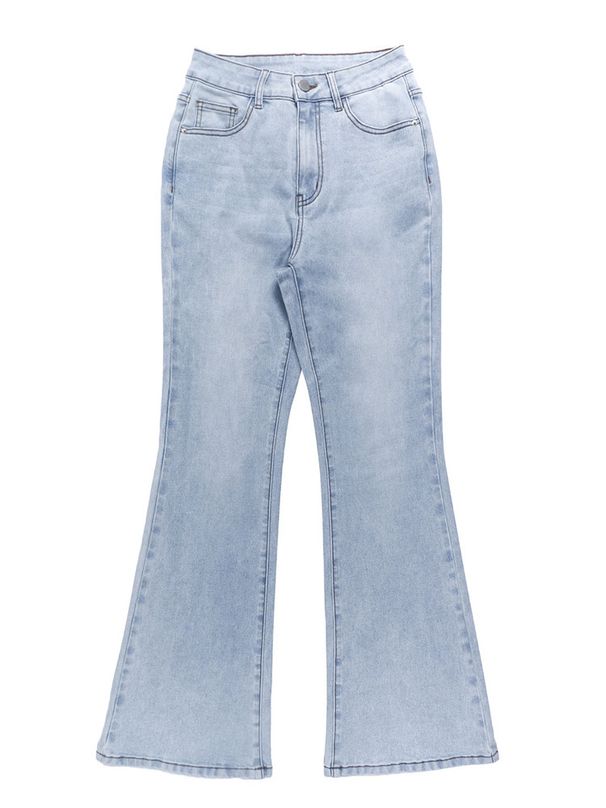Women’s Clothing High Waist Vintage Flared Jeans Street Style Jeans Denim Pants_mkmklike.com