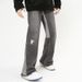 Smoky Gray Flared Jeans High Waisted Slimming Ankle Pants For Petite Men And Women Autumn/Winter 2026 Style_mkmklike.com