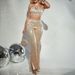 women's fashion sexy halter neck vest sequins slim fit flared trousers two-piece set_mkmklike.com