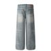 Men's Clothing Pleated Design Blue Washed And Distressed Wide Leg_mkmklike.com