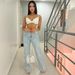 Women's Clothing Women's Casual Straight Leg Jeans Trendy Rhinestone Patchwork Style Denim Jeans For Formal & Casual For Women_mkmklike.com
