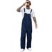 Men's Denim Overalls, Washed Casual Jumpsuit With Adjustable Straps, Streetwear Baggy Fit For Daily Wear_mkmklike.com