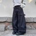 Vintage Washed Straight-Leg Jeans Retro Unisex Denim Pants With Mid-Rise Button Fly,Relaxed Fit & Distressed Details For Streetwear & Casual Outfits_mkmklike.com