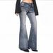 Women's Slim Fit Stretchy Jeans High Street Trendy Embroidered Flared Trousers_mkmklike.com