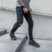 Men's Clothing New Style Pure Black Slim Fit Elastic Knee Ripped Jeans Men's Pants Trendy_mkmklike.com