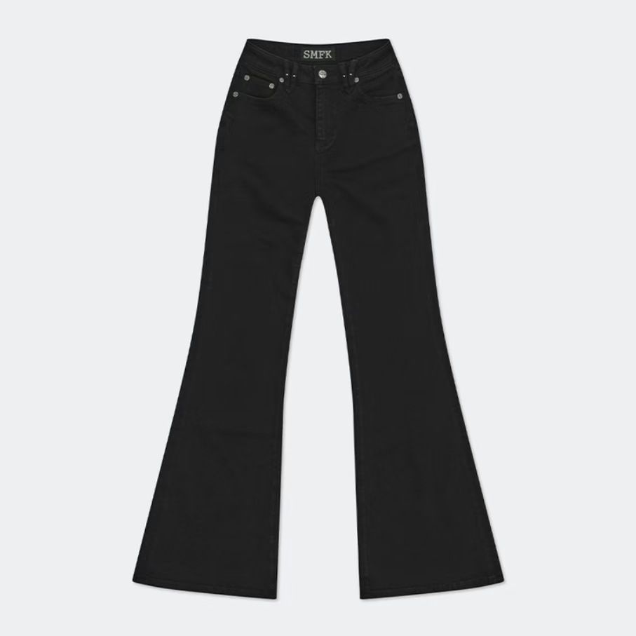 Women's Clothing Phantom Snowflake Flared Jeans Stretch Retro Hot Girl Trousers 24 Winter New_mkmklike.com