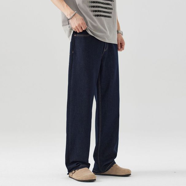 Men’s Straight-Leg Jeans – Vintage Washed Denim Pants With Relaxed Fit (Size 28-40)_mkmklike.com