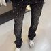 Men's Rhinestone Jeans – Distressed Stretch Denim Pants With Flared Hem & Punk Rock Edge (S-3XL, Black/Blue Star Embellished)_mkmklike.com