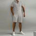 Men's Polo Casual Loose Short Sleeve Shorts Tracksuit_mkmklike.com