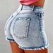 Women's Denim Shorts With Tassels And Holes, High Waisted Jeans And Hot Pants_mkmklike.com