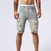 Men's Clothing Retro Washed Yellow Fashionable Denim Shorts_mkmklike.com