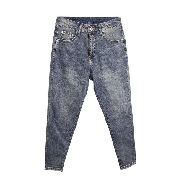 Men's Clothing Nine Point Jeans Spring And Autumn New Trend Slim Fit Summer Thin Retro Trousers_mkmklike.com