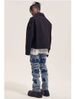 Vintage Washed Denim Jeans – High-Street Style, Relaxed Fit, Deconstructed Details (Blue, Sizes S-3XL)_mkmklike.com