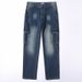 Four Season Versatile Pocket Hiking Jeans Men's Loose Straight Stretch Outdoor Workwear Denim Pants 50-135KG Crowd_mkmklike.com