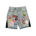 Men's Shorts Youth Trend Personalized Design Fashionable Patchwork Embroidered Waste Earth Style High Street Shorts_mkmklike.com