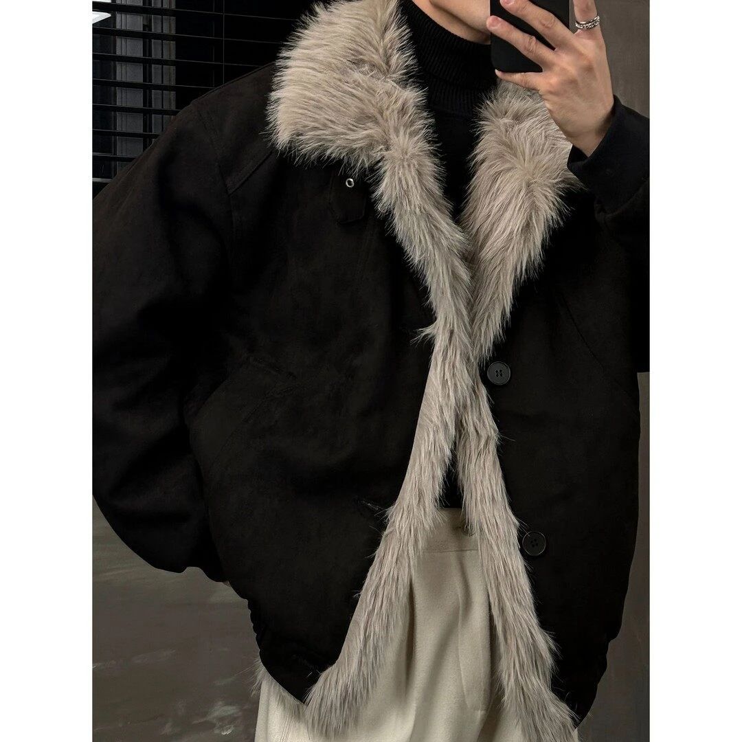 Melard Cool Mountain Eagle Niche Retro Large Plush Stand Collar Design Sense Hong Kong Style Winter Thickened Cotton_mkmklike.com