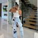 Women's Streetwear Distressed Denim Pants – Oversized Relaxed Fit, Multi-Pocket Patchwork, Washed Light Blue Jeans For Urban Fashion (S-XXL)"_mkmklike.com