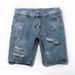 Men's Ripped Denim Shorts Style Trendy Versatile Casual Thin Mid-Length Summer Shorts_mkmklike.com