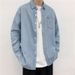 Men's Summer Fashion Loose Fit Gradient Rainbow Floral Denim Short Sleeve Shirt Trendy Casual Style For Men_mkmklike.com