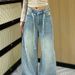 American-style Hot Girl Design Single-sided Rhinestone Denim Pants For Women, 2026 Spring Vintage Fashionable Shiny_mkmklike.com
