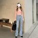 Women's Flared Jeans 2026 Spring Autumn New Style High-waisted Slimming And Height-enhancing Straight-fit Petite_mkmklike.com
