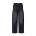 2025 Spring And Autumn New Style Blue-Grey Vintage Women's Jeans, Versatile Loose Wide-Leg Draped Floor-Length Pants In_mkmklike.com
