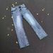 Lightning Wave Ice Blue Washed Denim Jeans For Men - Straight Leg With Subtle Flare, Heavyweight Distressed Vintage Style_mkmklike.com