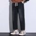 Vintage Washed Straight-Leg Jeans for Men High Street Style Relaxed Fit Mid-Rise Cotton Blend Retro Blue Charcoal Options (28-38)_mkmklike.com