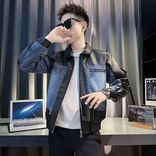 Loom Cross-Border Exclusive Station For Men Women Retro European Goods 2025 Spring And Autumn High-End Patchwork PU Leather_mkmklike.com