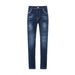 Men's Double-Stitch Slim Fit Jeans – Classic Washed Denim Pants (Mid-Rise Straight Leg For Everyday Wear)_mkmklike.com