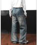 Men's Distressed Patchwork Jeans – Vintage Washed Straight & Slight Flare Denim Pants For Hip-Hop Streetwear (S-3XL)_mkmklike.com