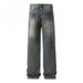 Men's Retro Blue Straight Leg Jeans Loose Fit Wide Leg Casual Long Pants Trendy Spring Autumn Style_mkmklike.com