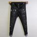 Men's Clothing Men's Street Style Ripped Jeans Distressed Black Gray Washed Paint Print Slim Fit Skinny Jeans_mkmklike.com