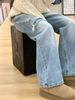 Ripped Straight-leg Jeans Women, Spring And Summer, Plus Size, Plus-size Girls, Loose Fit, Slimming, For Pear-shaped_mkmklike.com