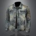 Men's Clothing Long Sleeved Lapel Cardigan Denim Jacket For Boys Niche Design Trendy Cool Personality_mkmklike.com