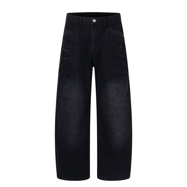 Distressed Washed Denim Pants – Post-Apocalyptic Relaxed Fit Jeans (S-XXL)_mkmklike.com
