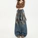 High Street Fart Curtain Wide-Leg Jeans For Women 2025 Autumn New Slim High-Waist Loose Retro Ripped Straight Pants_mkmklike.com