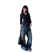 American Retro Cat-ear Distressed Washed Ripped Jeans For Men And Women, Cleanfit Street Style Straight-leg Pants_mkmklike.com