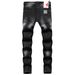 Men's Slim Fit Skinny Jeans Trendy High Street Style Cross Border Paint Reflective Badges Ripped European American Denim_mkmklike.com