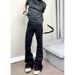 Men's Clothing Ro Style Ribbon Stretch Pants High Street Cleanfit Flared Stacked Feeling Mopping Denim Trousers Men's Trend_mkmklike.com