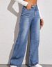 Women's Clothing Cat Whisker Monkey Loose High Waist Wide Leg Jeans For Women_mkmklike.com